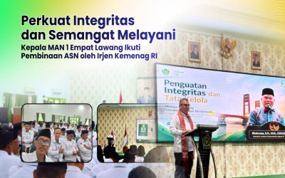 Perkuat Integritas dan Semangat Melayani, Kepala MAN 1 Empat Lawang Ikuti Pembinaan ASN oleh Irjen Kemenag RI